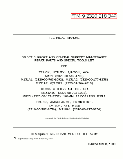 TM 9-2320-218-34P Technical Manual
